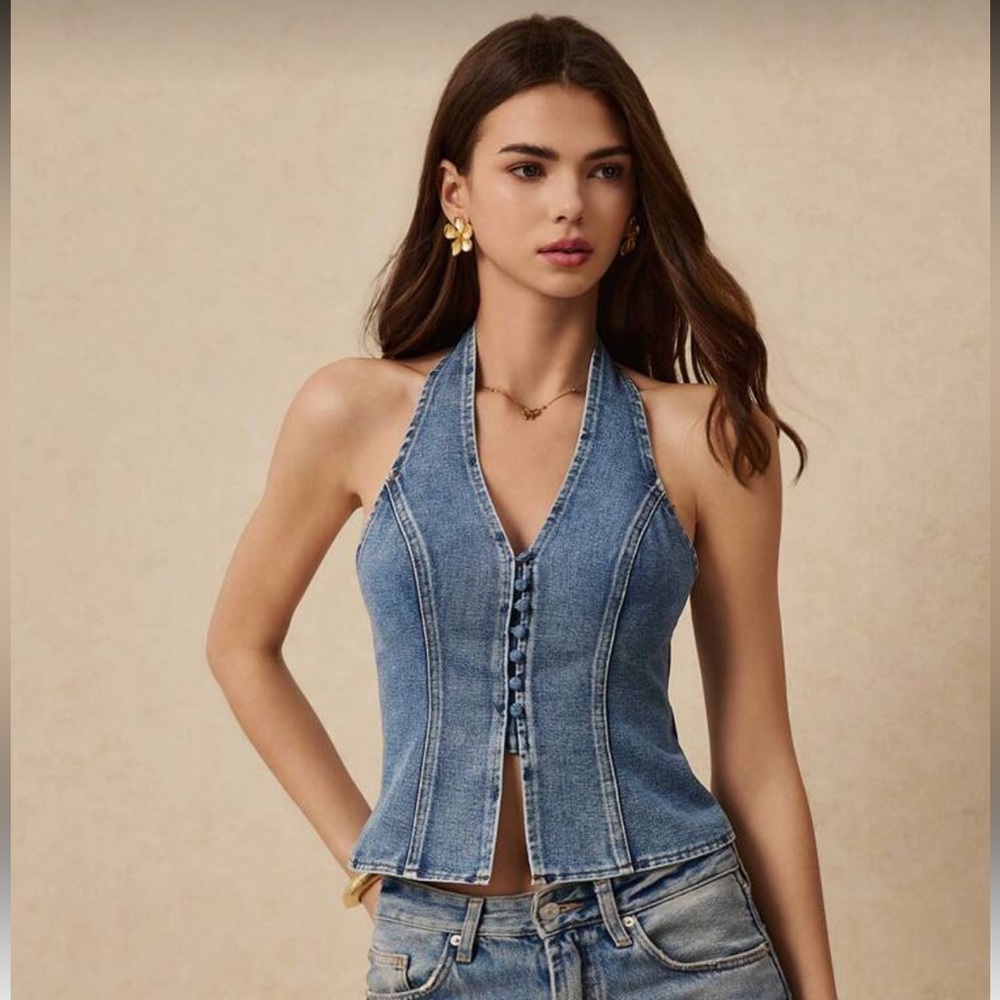 Denim Sleeveless Top